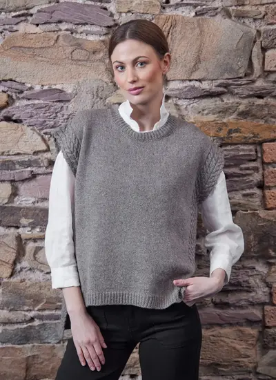 Orla Cable Vest in Rocky Ground